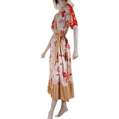 Dries Van Noten Floral Print Silk Maxi Wrap Dress