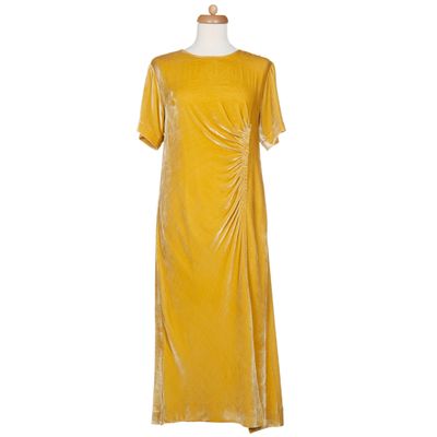 Dries Van Noten Velvet Gathered Dress