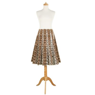 Azzedine Alaïa Leopard Print Wool Midi Flared Skirt