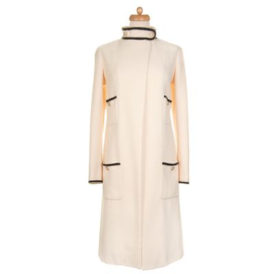 Chanel Paris - Singapore Runway Chanel Off-White Wool/Silk Tweed Coat