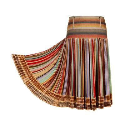 Hermes Silk Plisse Skirt