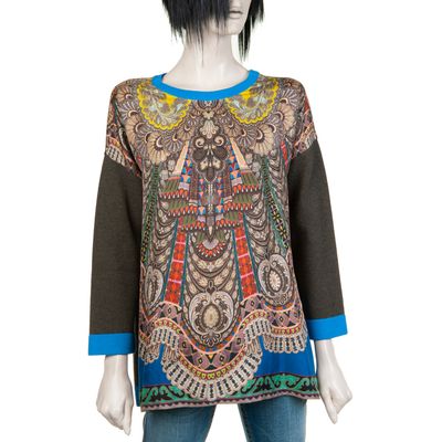 Etro Front Silk Paisley - Back Cashmere Sweater