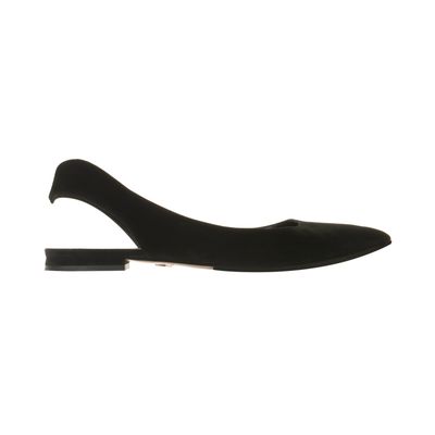 Christian Dior Black Suède Suede Cutout Accent Slingback Flats