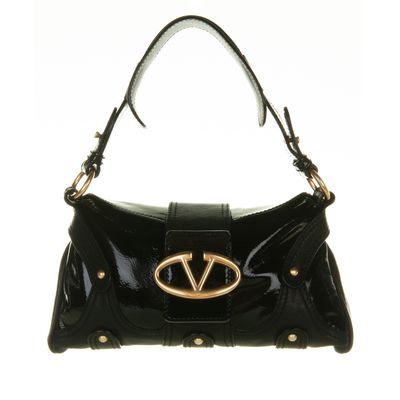 Valentino Black Patent Leather Satchel