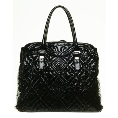 Ermanno Scervino Large Black Patent Leather Shoulder Bag