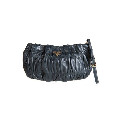 Prada Black Nappa Gaufre Wristlet