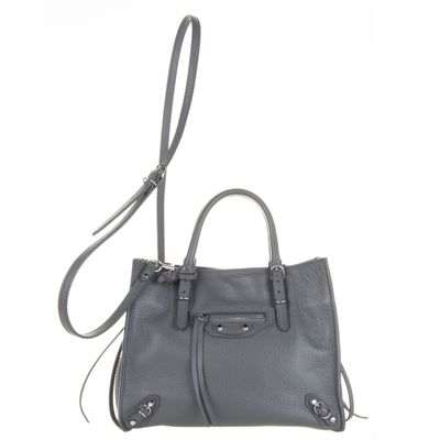 Balenciaga Grey Leather 'Papier A4' Zip Around Bag