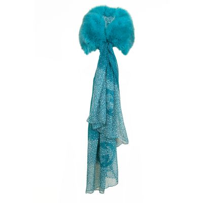 Gucci Turquoise Fox-Silk Scarf
