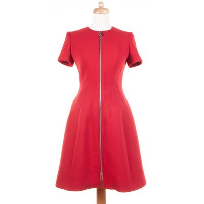 Christian Dior Scarlet Red Wool Crêpe Dress