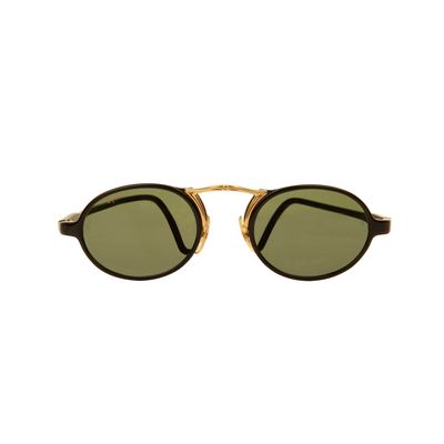 Ray Ban Bausch Lomb (B&L) Oval Black/Gold 'Cheyenne' Sunglasses