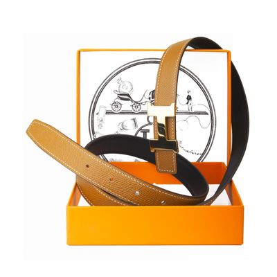 Hermès Reversible 'Constance' Camel / Black Belt