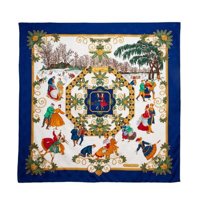 Hermès Carré - Silk Jacquard - 'Joies d'Hiver' Desinged by Joachim Metz