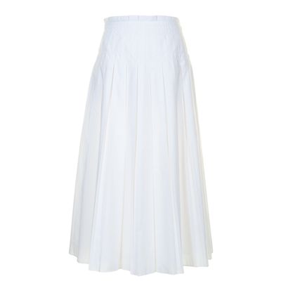 Loro Piana White Pleated Skirt
