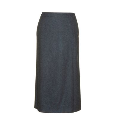 Loro Piana Grey Cashmere Midi Skirt
