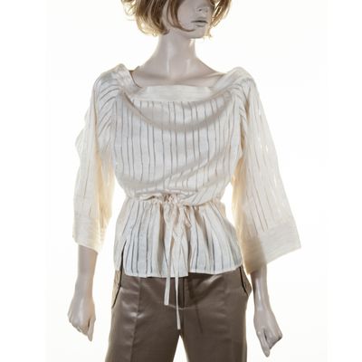 Hermès Off-White Silk Blouse