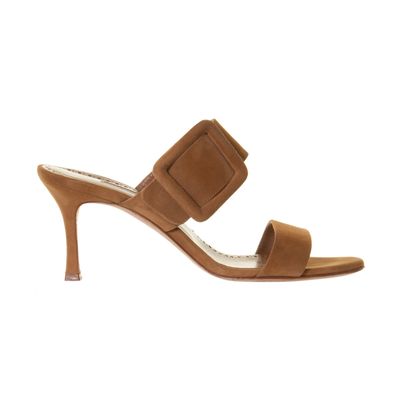 Manolo Blahnik 'Gable 70' Buckled Suede Mules