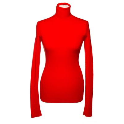 Hermès Fine-Knit Cashmere Turtleneck Orange Sweater