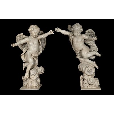 A pair of wooden angels