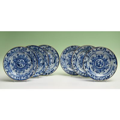 A set of six Chinese porcelain plates