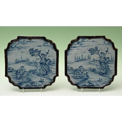 A pair of Delft plaques
