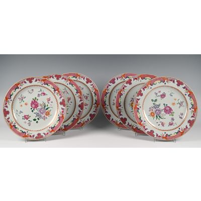 A set of six porcelain Chinese dishes