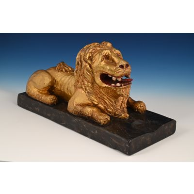 LION,  wooden statue for on the rudder at the stern of a wooden ship.