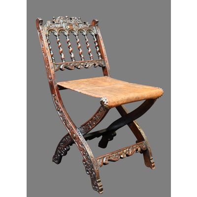 A walnut church chair