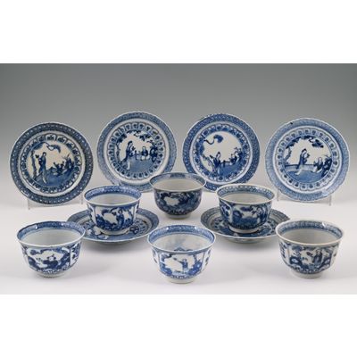 A set of six Chinese porcelain  cups and saucers
