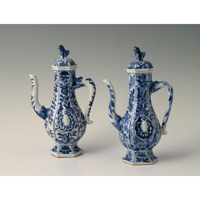 A pair of Chinese porcelain pouring jugs