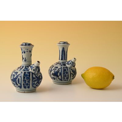 A pair of Chinese porcelain Kendi's