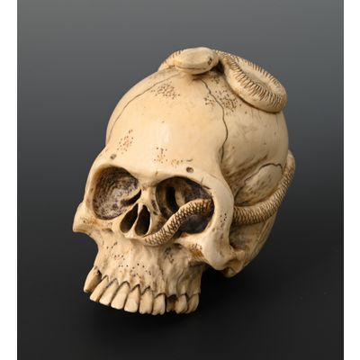 A Japanese ivory skull