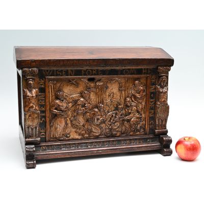 A 16th century oak bridal chest
