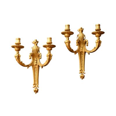Een paar Franse Louis XVI stijl Wandappliques