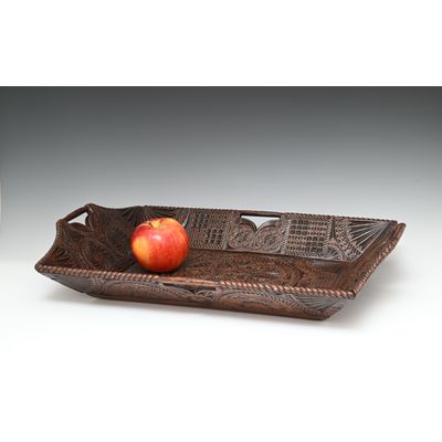 A Dutch oak diaper basket