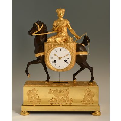 Empire pendule 'laitière à cheval'