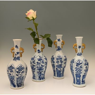 Een zeer mooie set Chinese porseleinen vazen