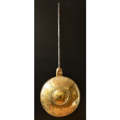 A rare bed warmer, dated 1594