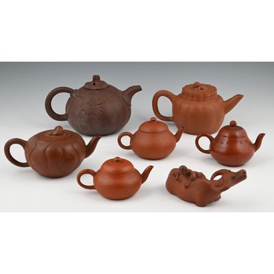 A collection of Chinese Yixing teapots