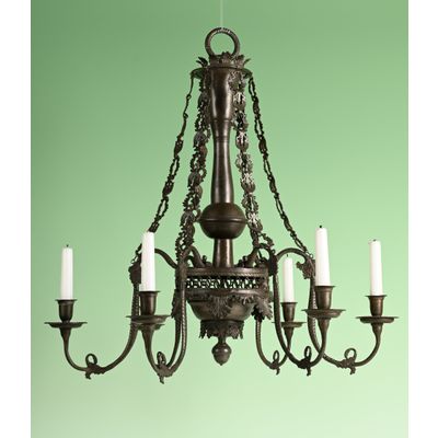 A rare pewter chandelier