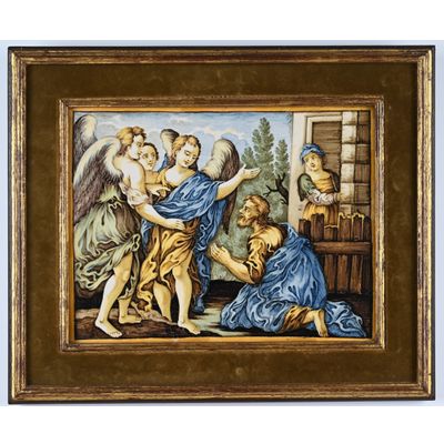 Een majolica plaquette, Castelli.