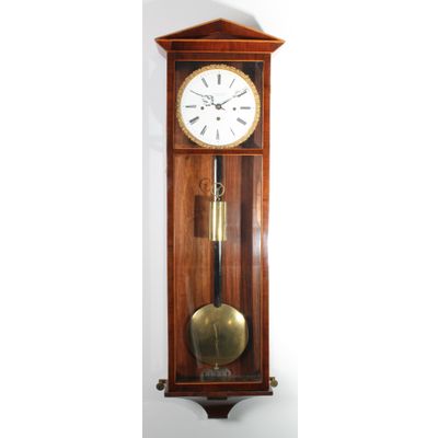 An attractive Austrian rosewood inlaid 'Dachluhr' with grande sonnerie by L. Müller, circa 1840