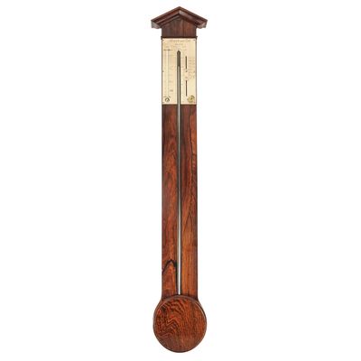 A French rosewood stick barometer, by Adams, circa 1830