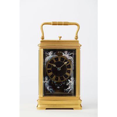 Hour-Repeating Carriage French Clock with Half Hour and Hour Self Strike