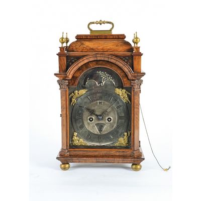 Very Small Unusual 18th Century Amsterdam Burr Walnut Bracket Clock  