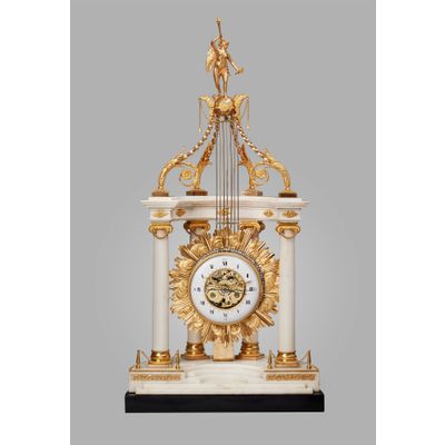 Imposing Monumental Louis XVI Temple Mantel Clock, circa 1780
