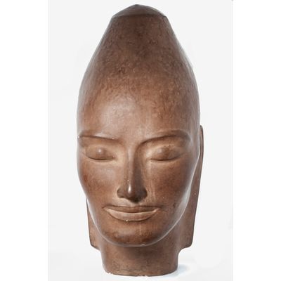 Nice and inspiring plaster lady's head picture with a great spiritual expression