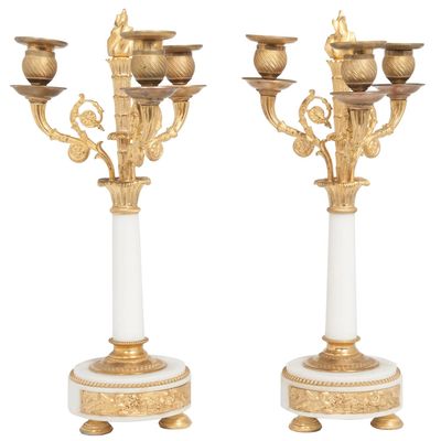 A nice pair of decorative 19th century Louis XVI inspired candlesticks circa1860