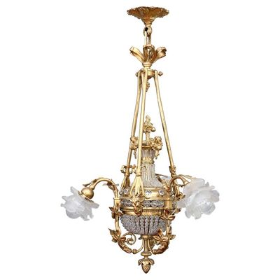Late 19th century romantic and charming very desirable ceiling hang lamp
