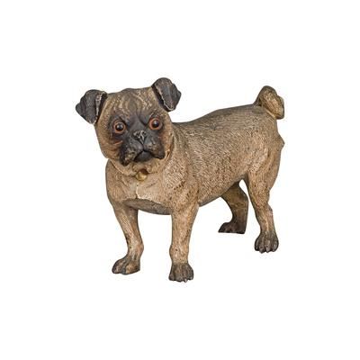 A beautiful Austrian cold painted 'Vienna Bronze' of a pug dog, circa 1890