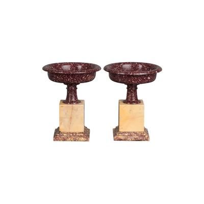 Exceptional pair of probably Egyptian porphyry marble, circa 1830